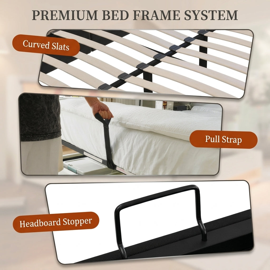 Audreamy Neo Ottoman Bed Beige Linen