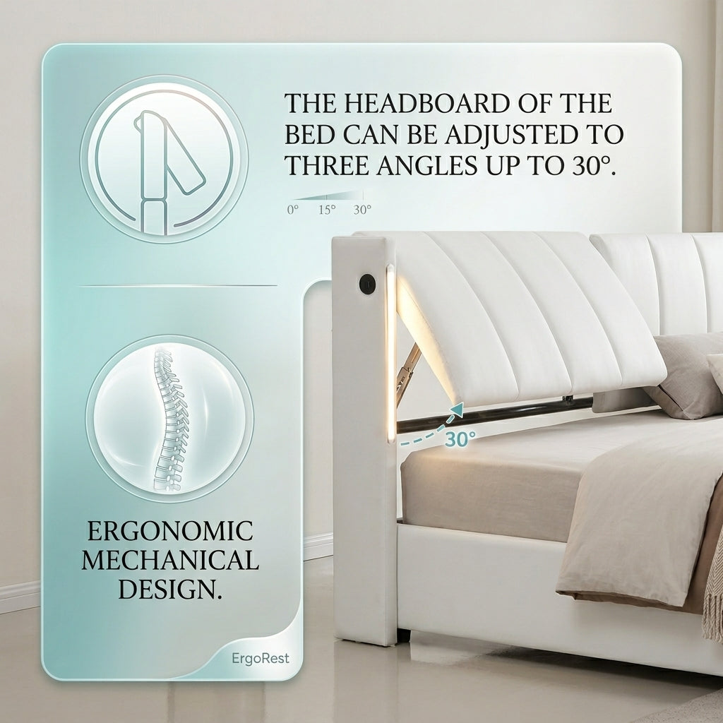 Audreamy Avalon Ottoman Bed White PU
