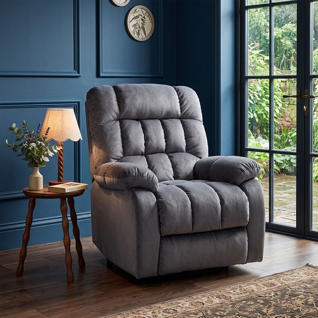 Recliner Armchair Electric Power Lift Sofa Velvet with Massage and Heat for Elderly 2 Side Pockets USB Ports Single Recliner Chairs