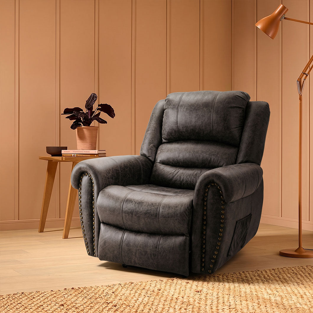 Large Power Lift Recliner Chairs with Massage and Heat for Elderly Big People, Massage Chair Heavy Duty Electric Faux Leather Reclining Chairs with USB Port and 2 Side Pockets