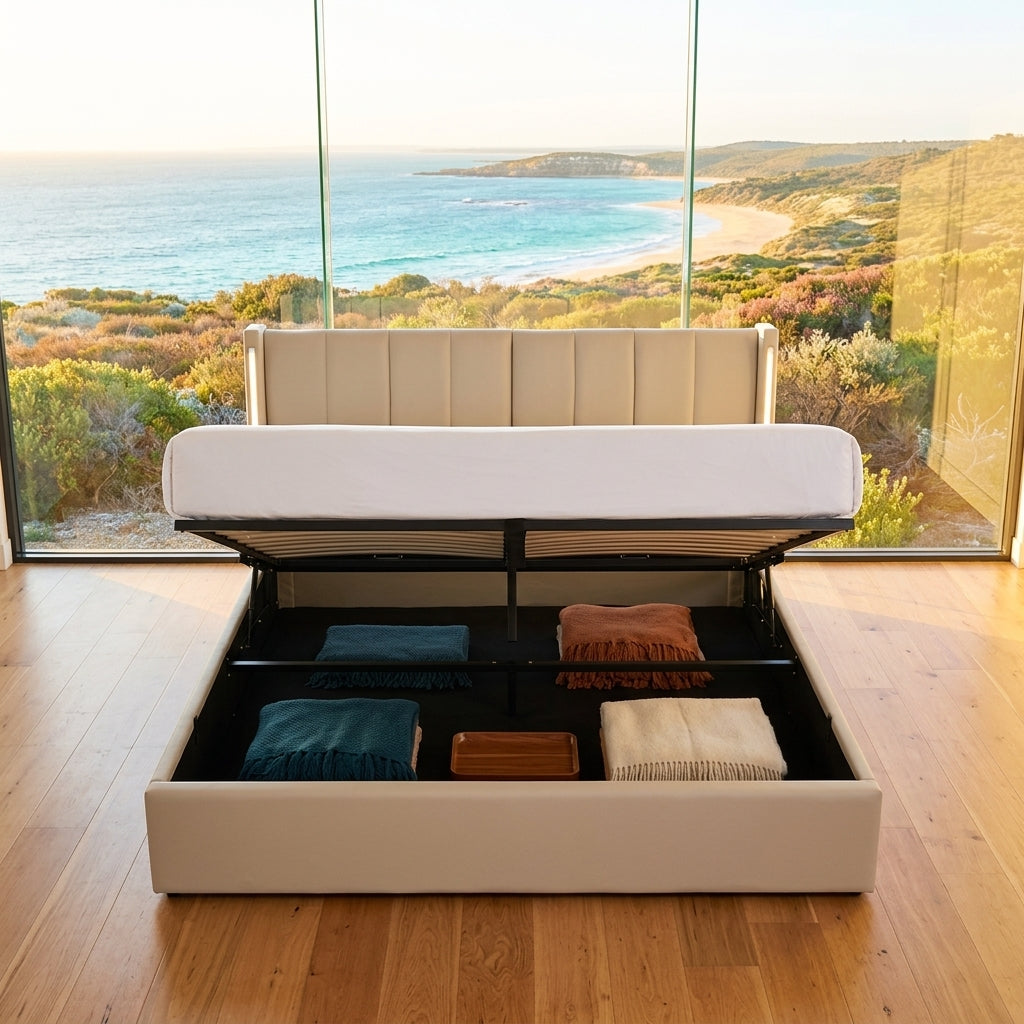 Audreamy Avalon Ottoman Bed Grey PU
