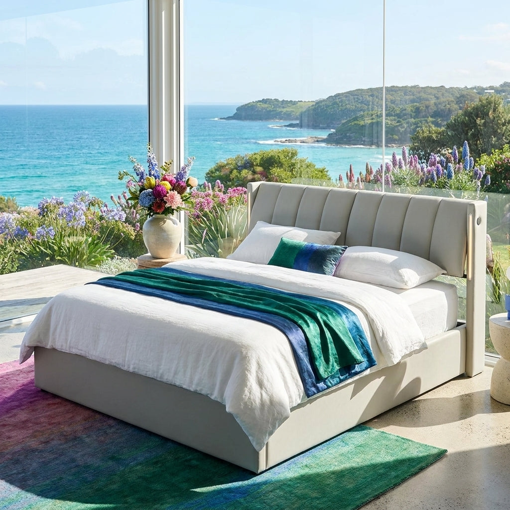 Audreamy Avalon Ottoman Bed Grey PU