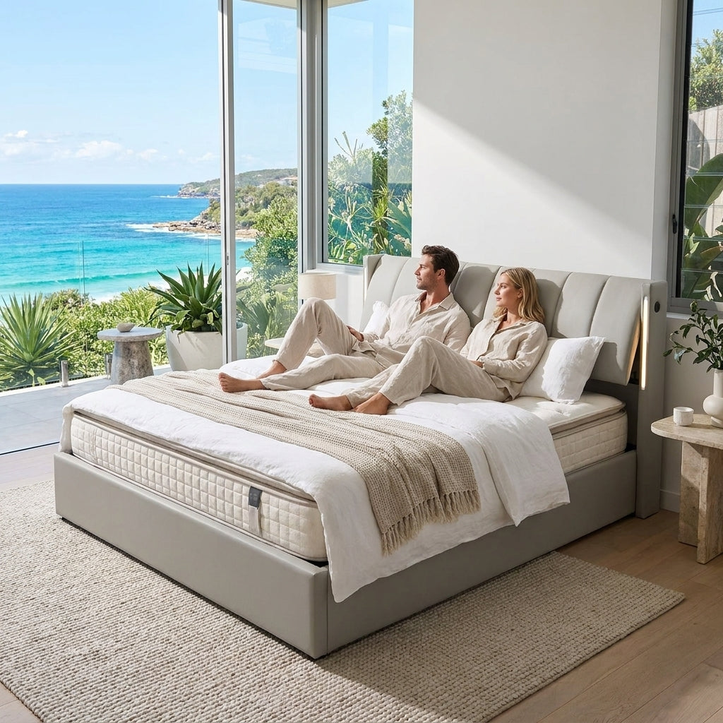 Audreamy Avalon Ottoman Bed Grey PU