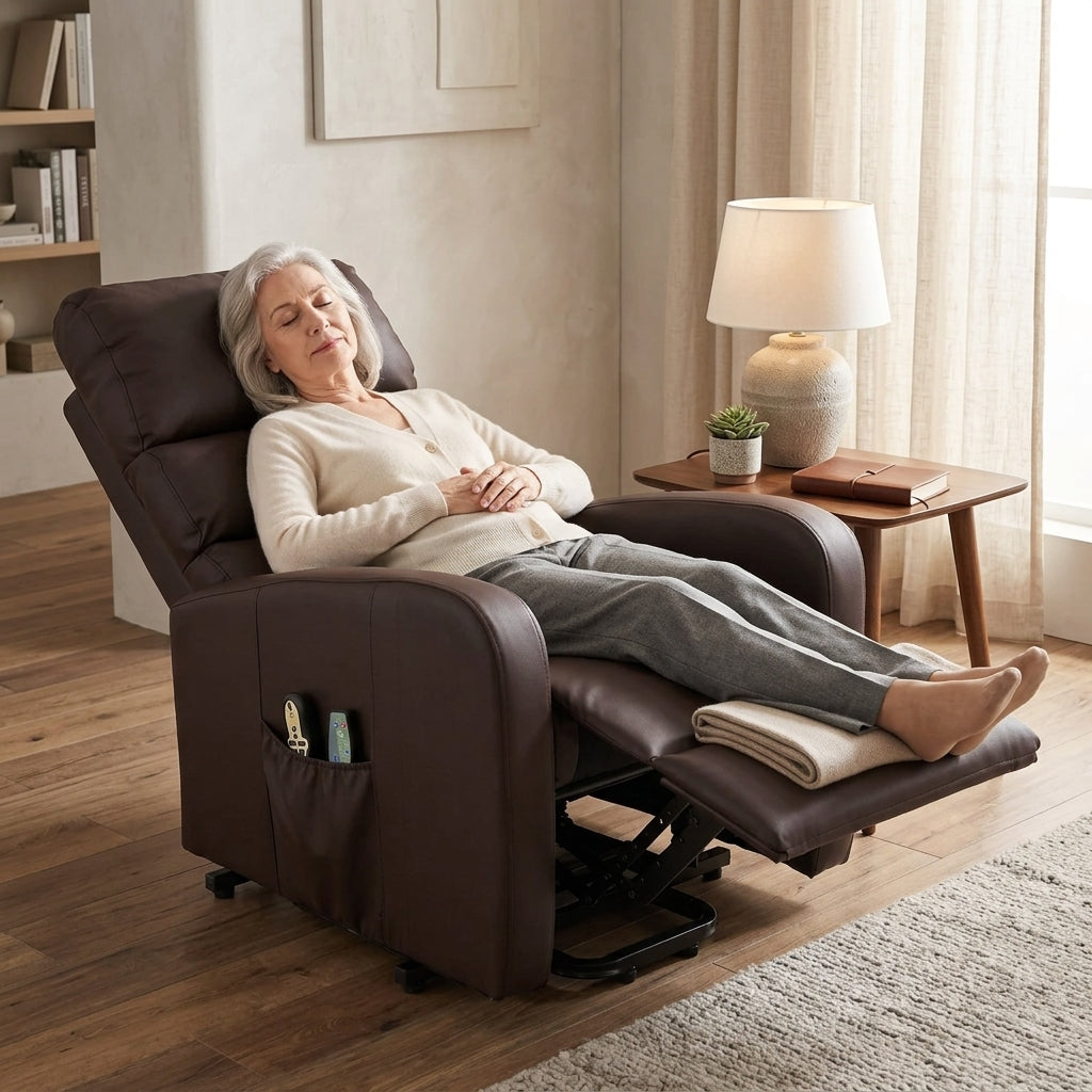 Recliner Armchair Power Massage Lift with Heat & Vibration for Elderly, Heavy Duty and Safety Motion Reclining Mechanism