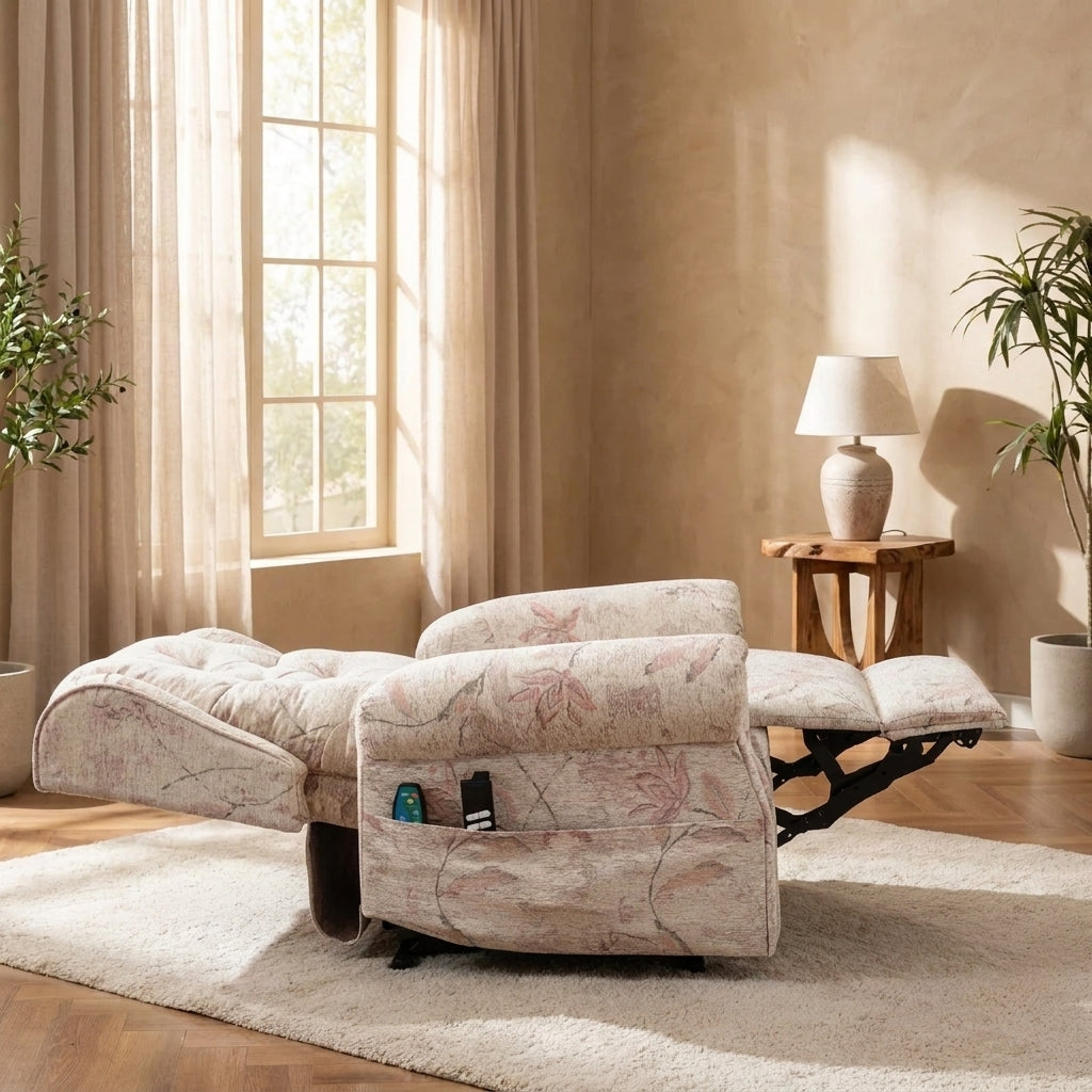 Recliner Armchair Dual Motor Lift Chair for Elderly Infinite Position Lay Flat Recliner with Heat Massage Up to 300 LBS Electric Power Lift Recliner Chair Sofa