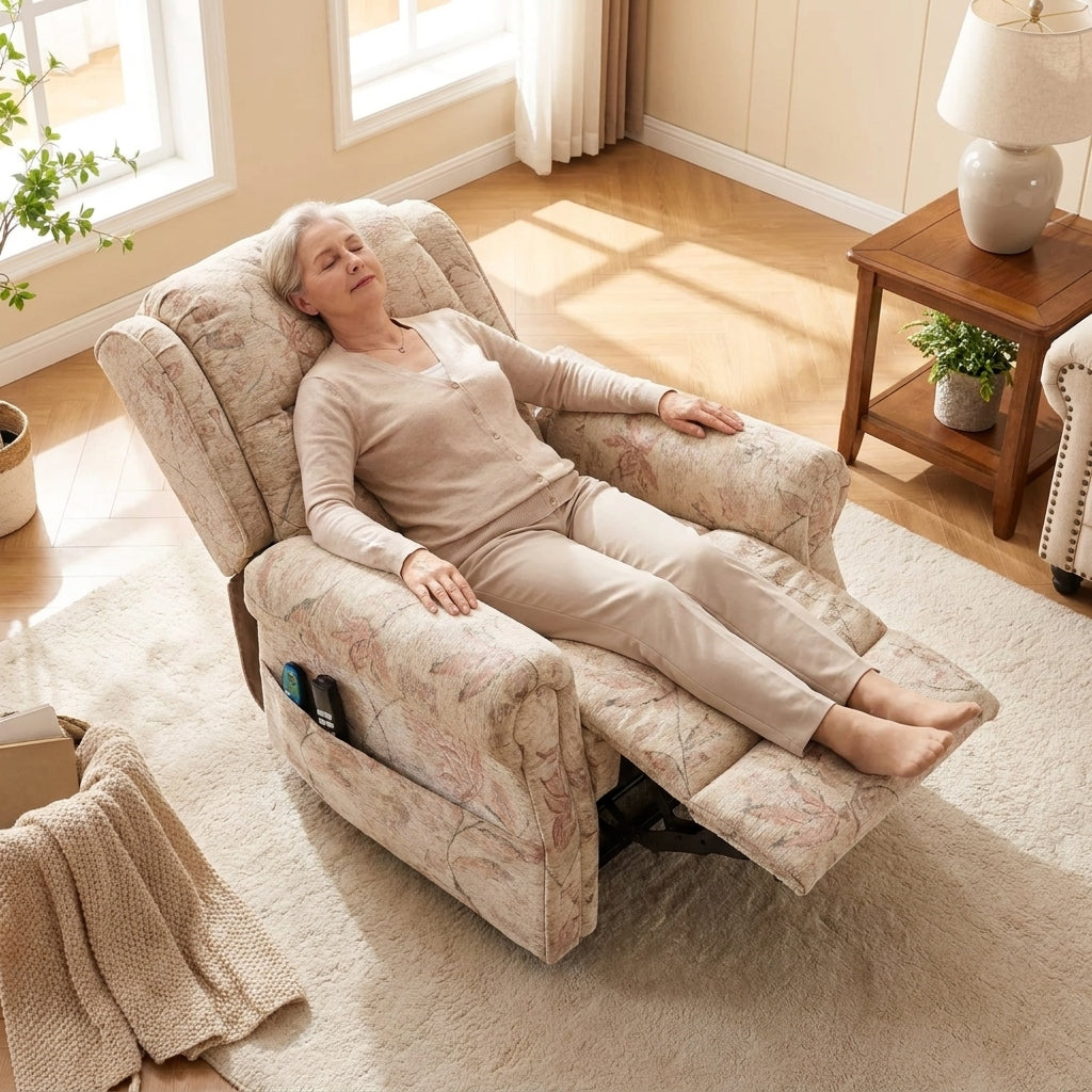 Recliner Armchair Dual Motor Lift Chair for Elderly Infinite Position Lay Flat Recliner with Heat Massage Up to 300 LBS Electric Power Lift Recliner Chair Sofa