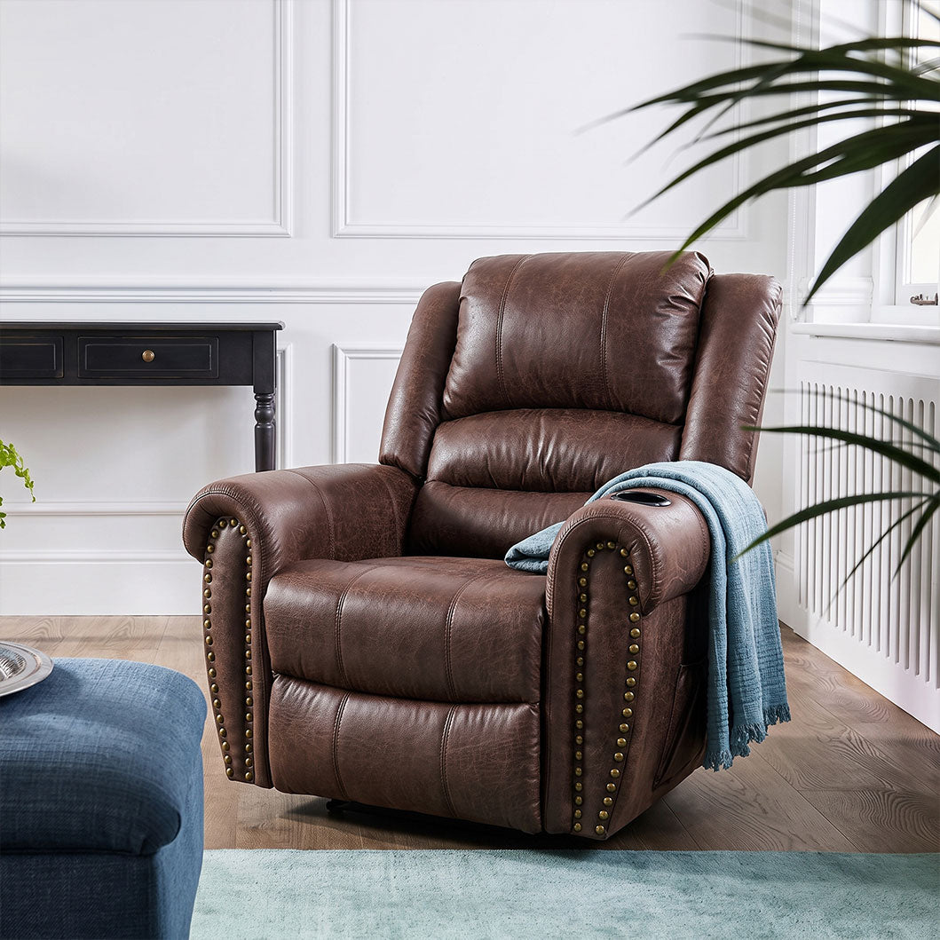 Recliner Armchair Large Power Lift with Massage and Heat, Massage Chair Heavy Duty Electric Faux Leather Reclining Chairs