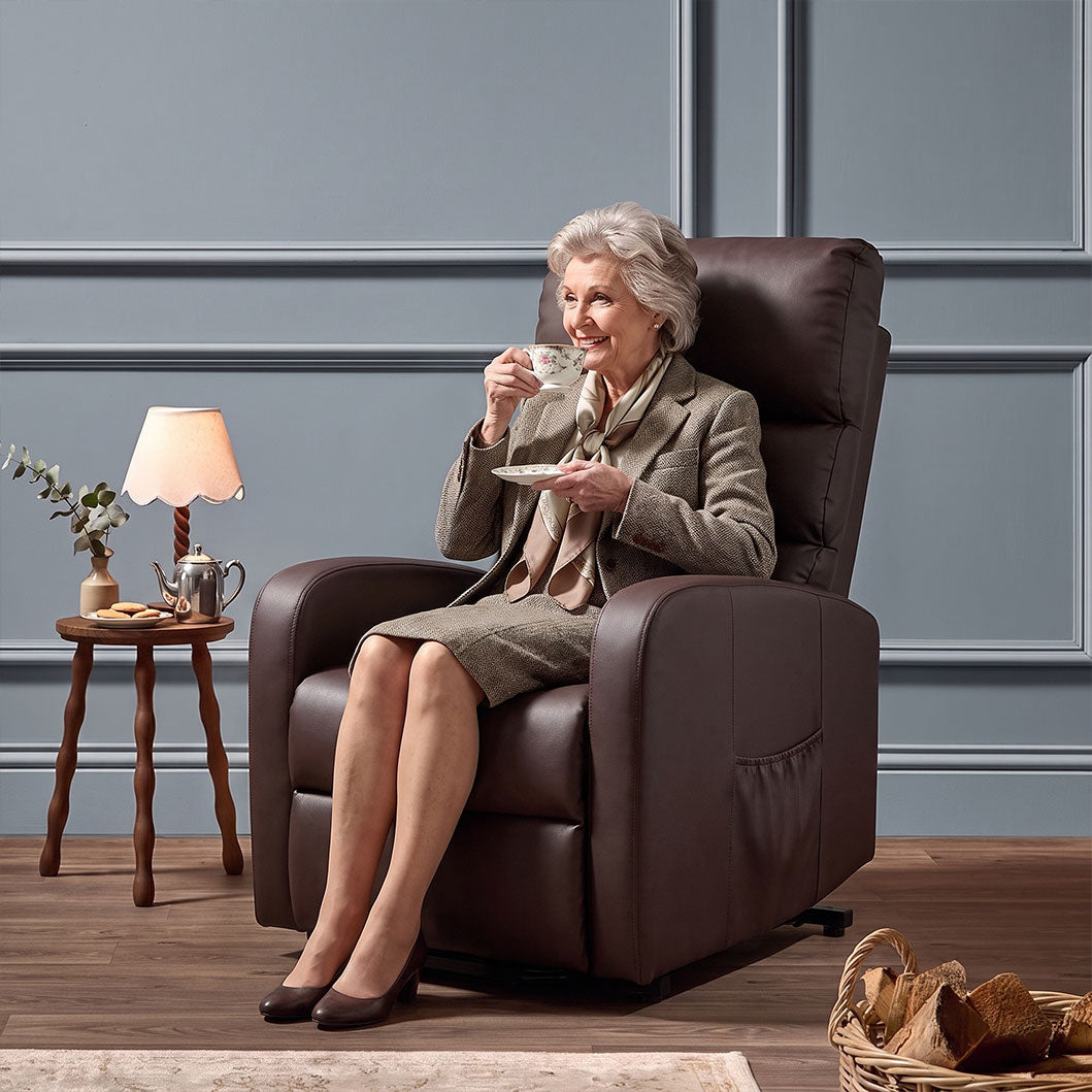 Recliner Armchair Power Massage Lift with Heat & Vibration for Elderly, Heavy Duty and Safety Motion Reclining Mechanism