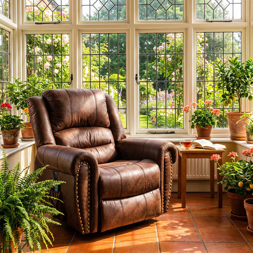 Recliner Armchair Large Power Lift with Massage and Heat, Massage Chair Heavy Duty Electric Faux Leather Reclining Chairs
