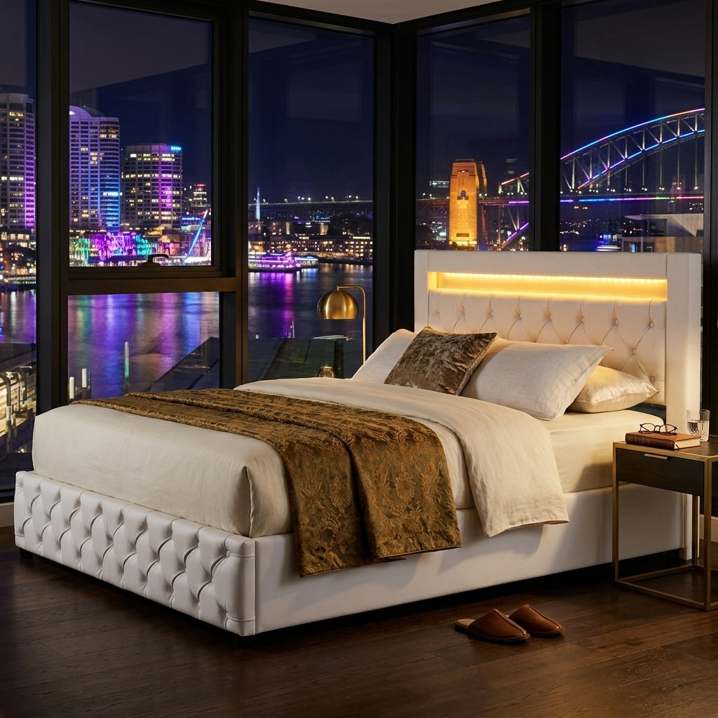 Audreamy Milano Ottoman Bed White PU