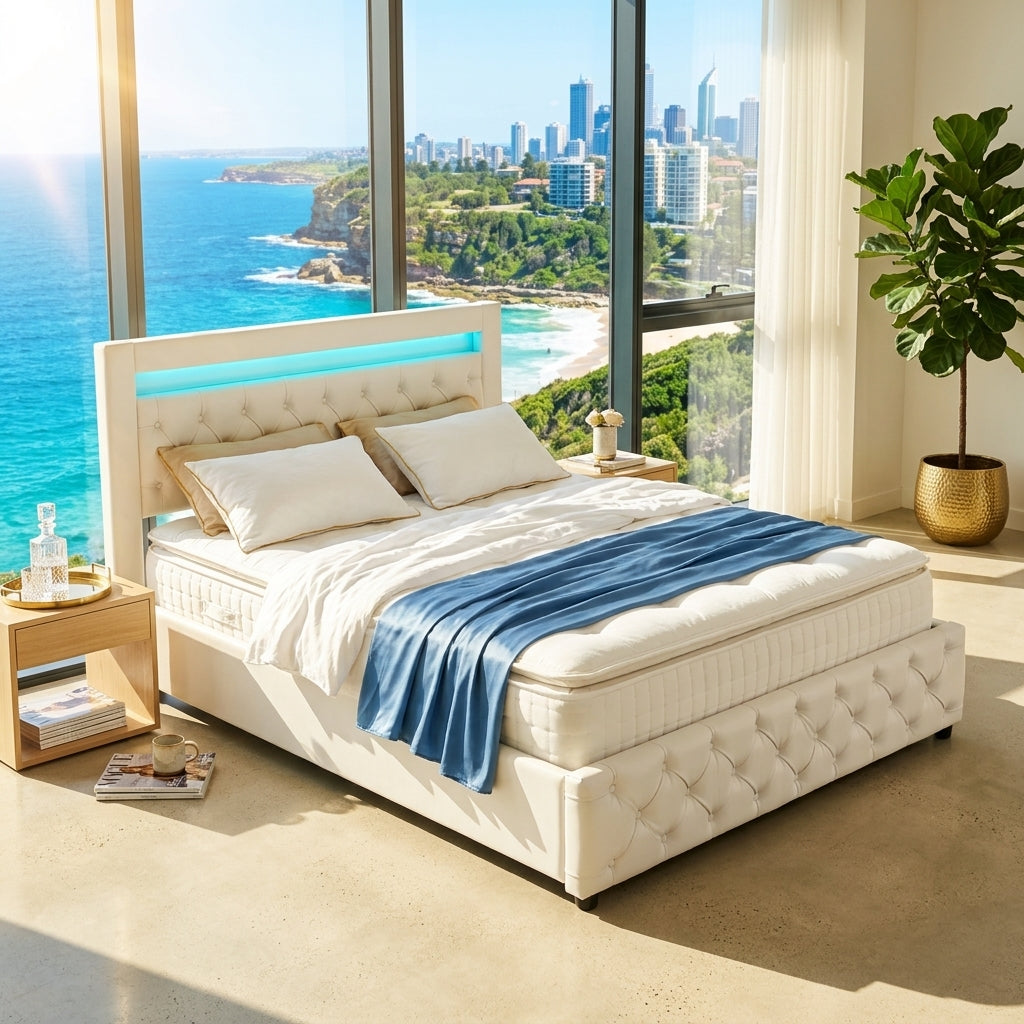 Audreamy Milano Ottoman Bed White PU