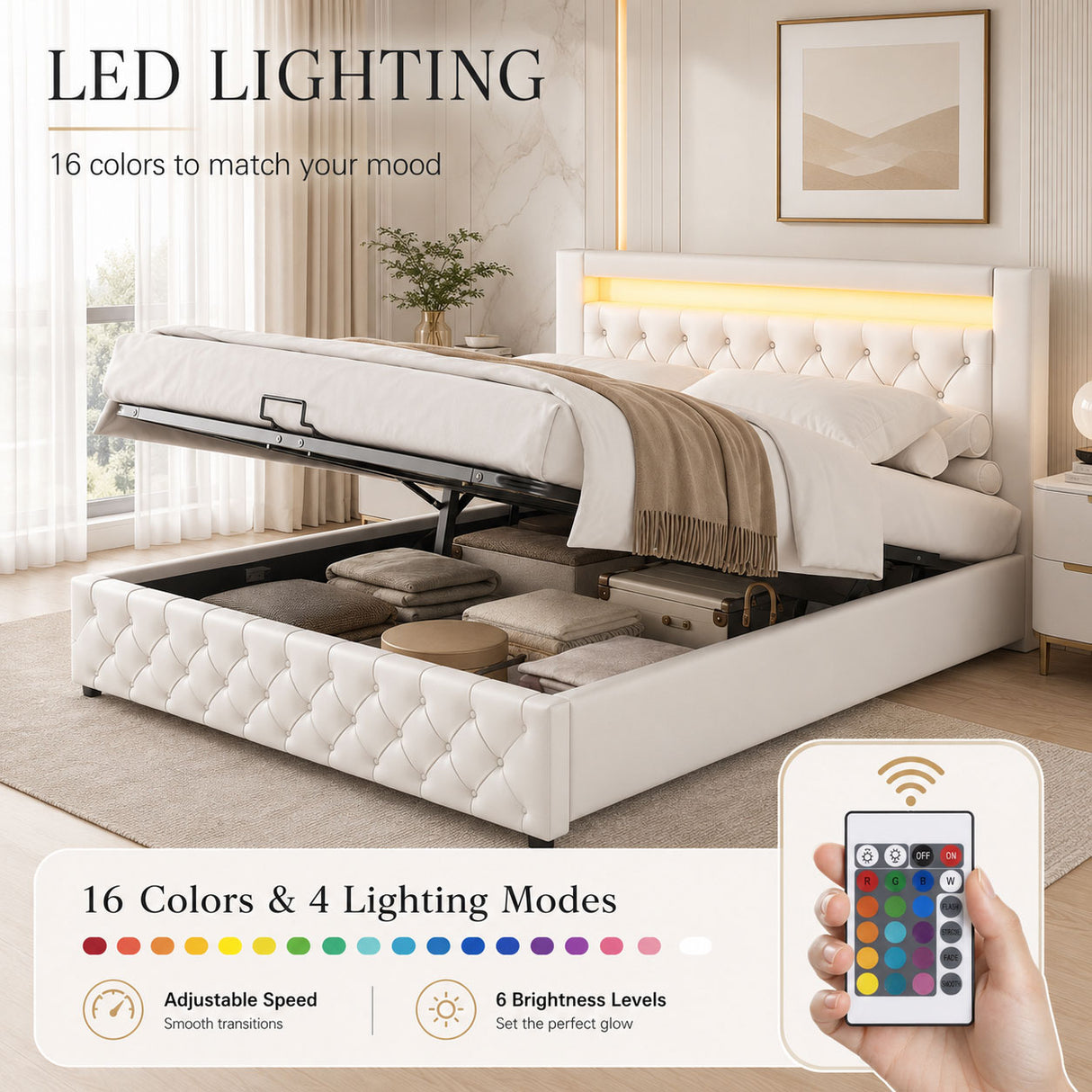 Audreamy Milano Ottoman Bed White PU