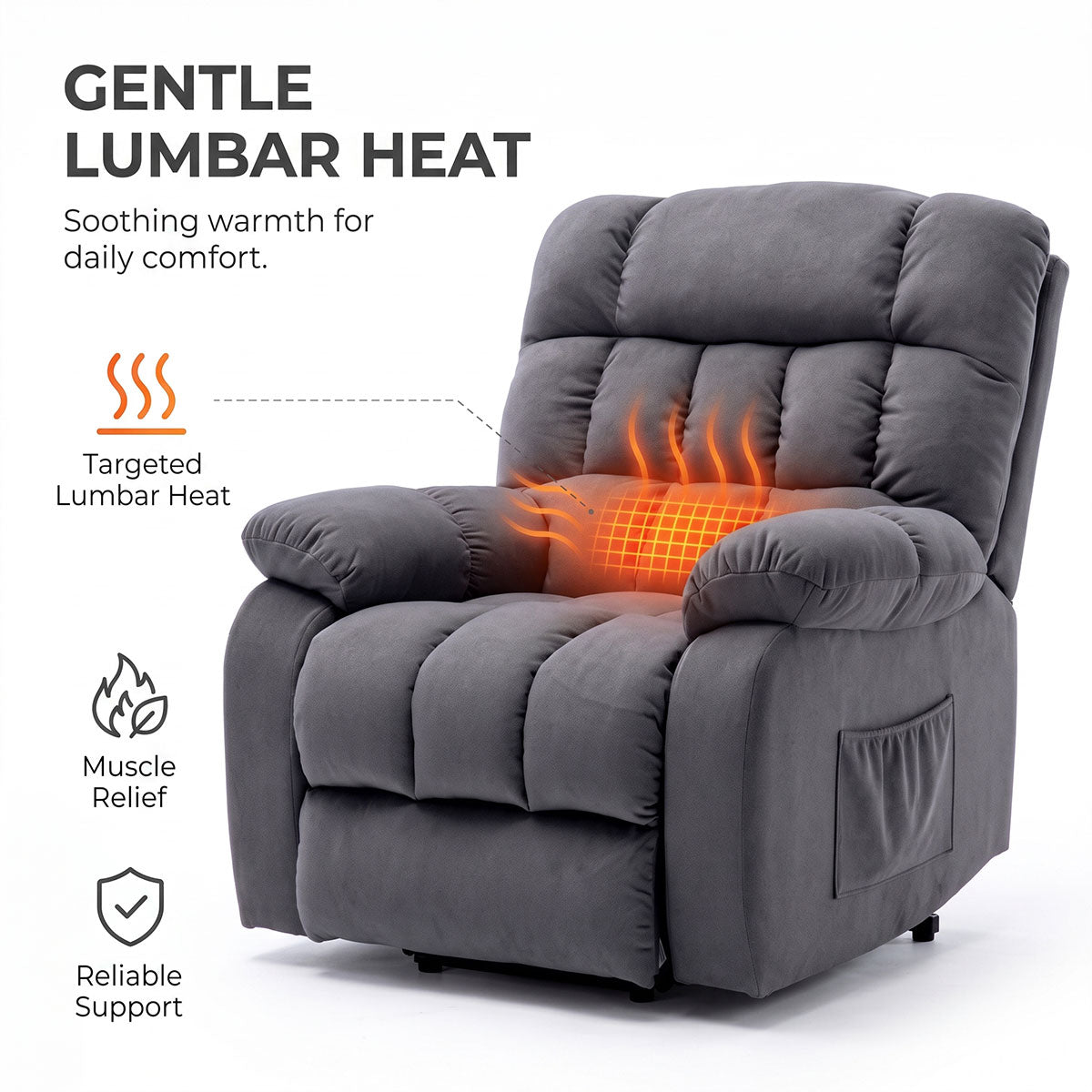 Audreamy Nova Riser Recliner Velvet Dark Grey