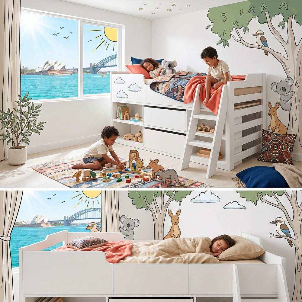 Audreamy Oakley Wooden Bed White Single