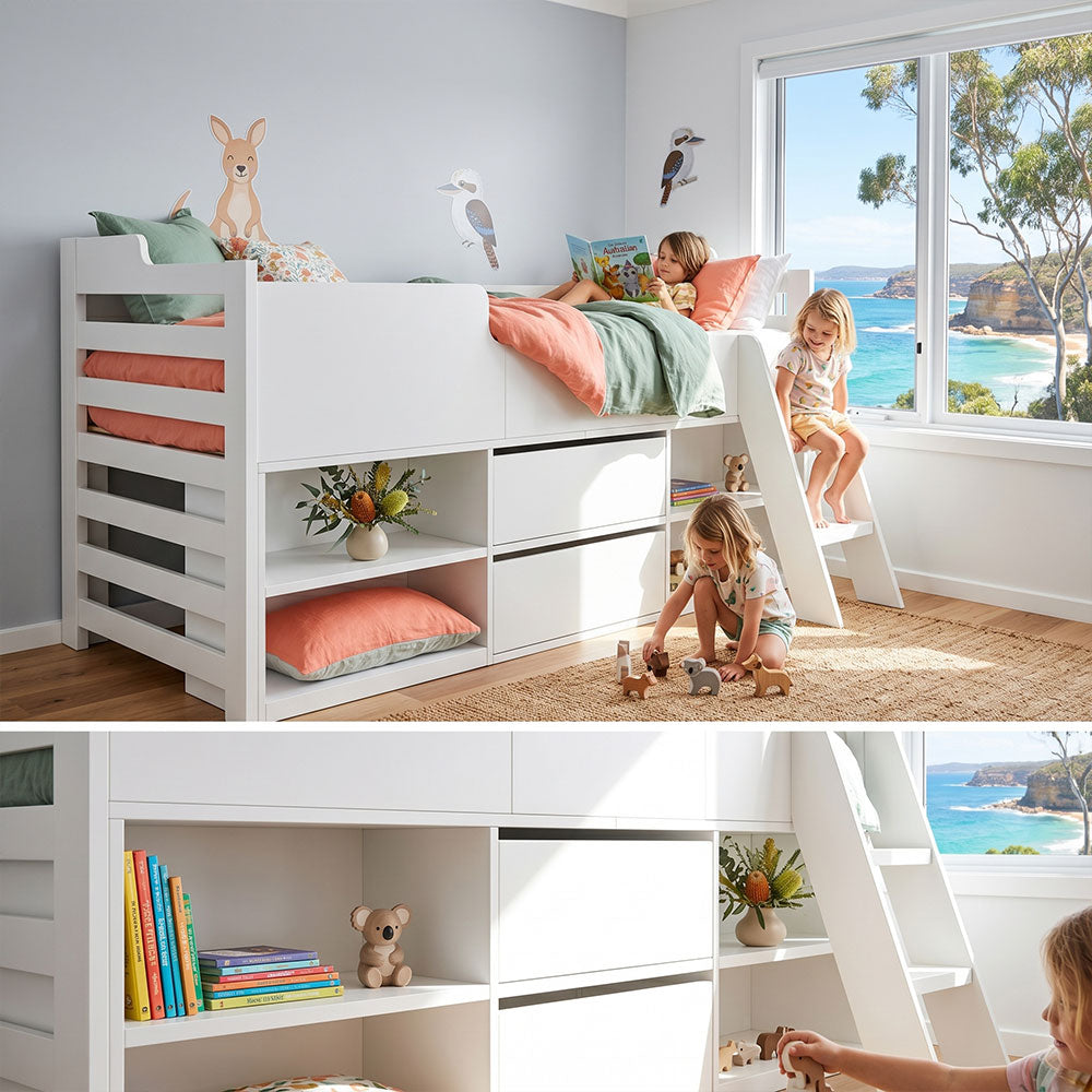 Audreamy Oakley Wooden Bed White Single