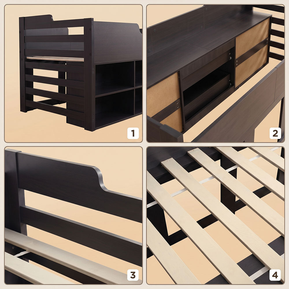 Audreamy Oakley Wooden Bed Black Single