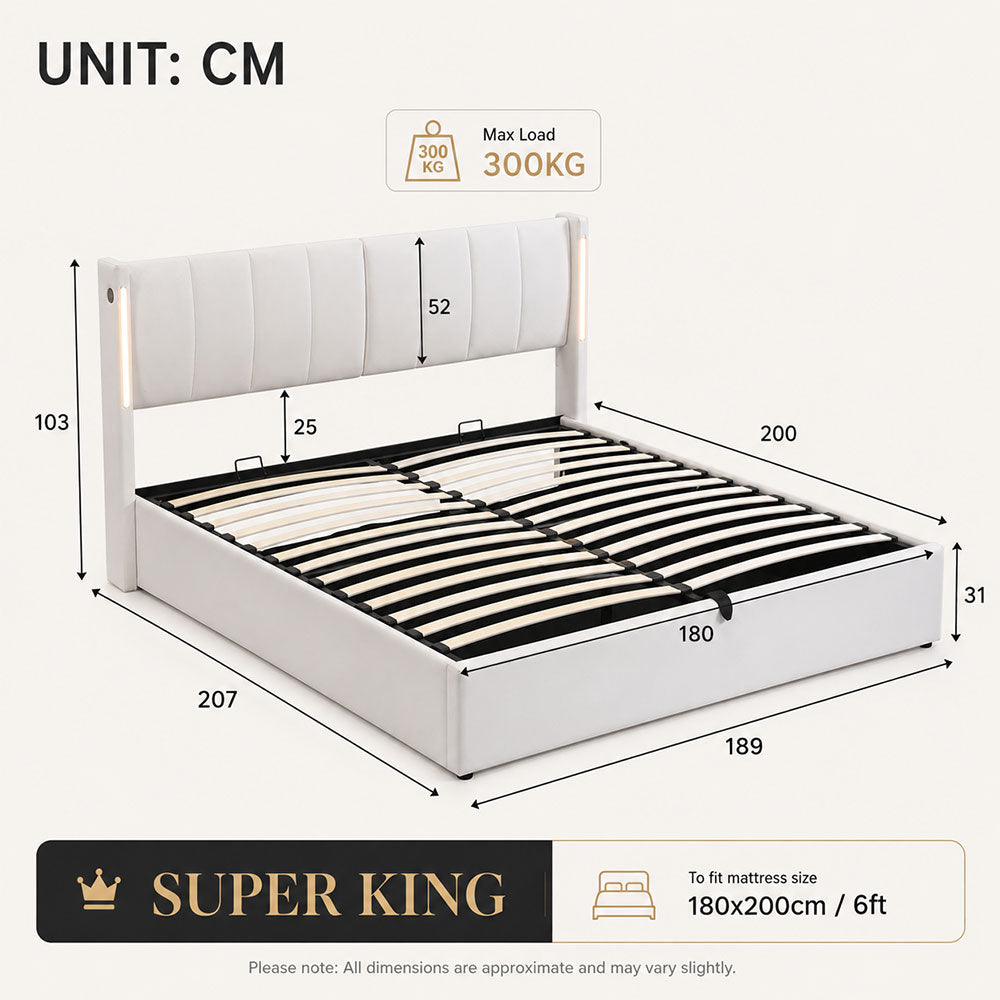 Audreamy Avalon Ottoman Bed White PU