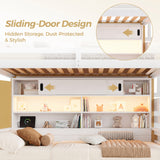 Audreamy Kuga Loft Bed, Solid Wood Frame with Drawers, Storage Stairs, Shelves & Lockers, Safety Guardrails