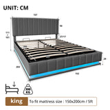 Audreamy Selene Ottoman Bed Grey Leather