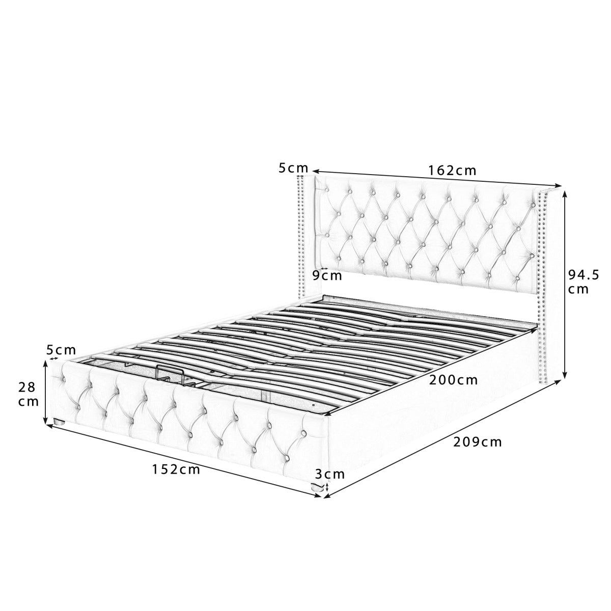 Audreamy Verona Ottoman Bed Beige Velvet