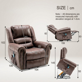 Recliner Armchair Large Power Lift with Massage and Heat, Massage  Chair Heavy Duty Electric Faux Leather Reclining Chairs