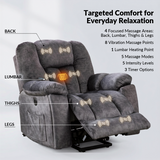 (Pictures Change)Power Massage Lift Recliner Chair with Heat & Vibration for Elderly, Heavy Duty and Safety Motion Reclining Mechanism - Antiskid Fabric Sofa Contempoary Overstuffed Design
