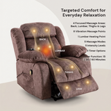 Power Massage Lift Recliner Chair with Heat & Vibration for Elderly, Heavy Duty and Safety Motion Reclining Mechanism - Antiskid Fabric Sofa Contempoary Overstuffed Design