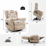 Recliner Armchair Dual Motor Lift Chair for Elderly Infinite Position Lay Flat Recliner with Heat Massage Up to 300 LBS Electric Power Lift Recliner Chair Sofa