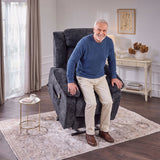 Audreamy Riser Recliner Chair Velvet Black with Massage & Heat