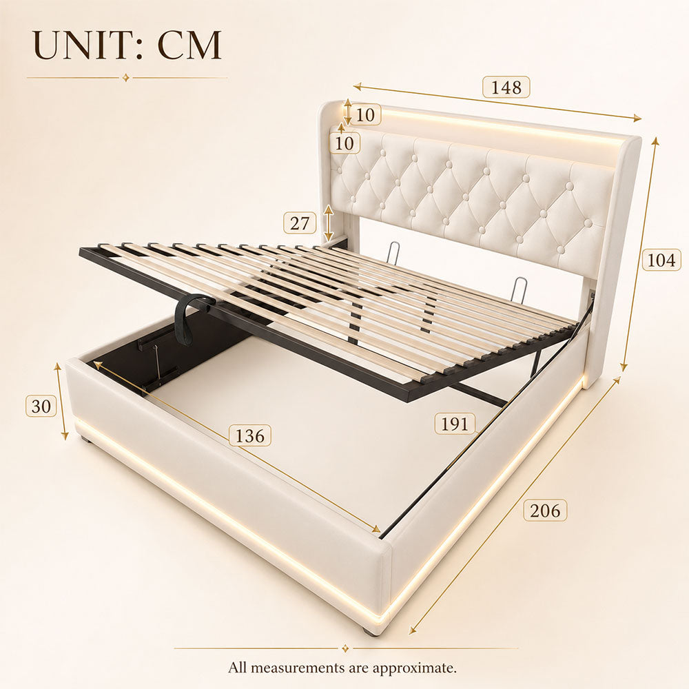 Audreamy Halo Ottoman Bed White PU