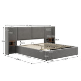 Ottoman Bed Grey Velvet
