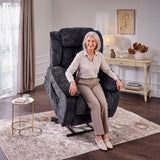 Audreamy Riser Recliner Chair Velvet Black with Massage & Heat