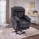 Audreamy Riser Recliner Chair Velvet Black with Massage & Heat
