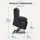 Audreamy Riser Recliner Chair Velvet Black with Massage & Heat