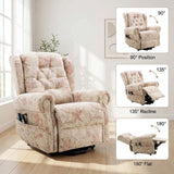 Recliner Armchair Dual Motor Lift Chair for Elderly Infinite Position Lay Flat Recliner with Heat Massage Up to 300 LBS Electric Power Lift Recliner Chair Sofa