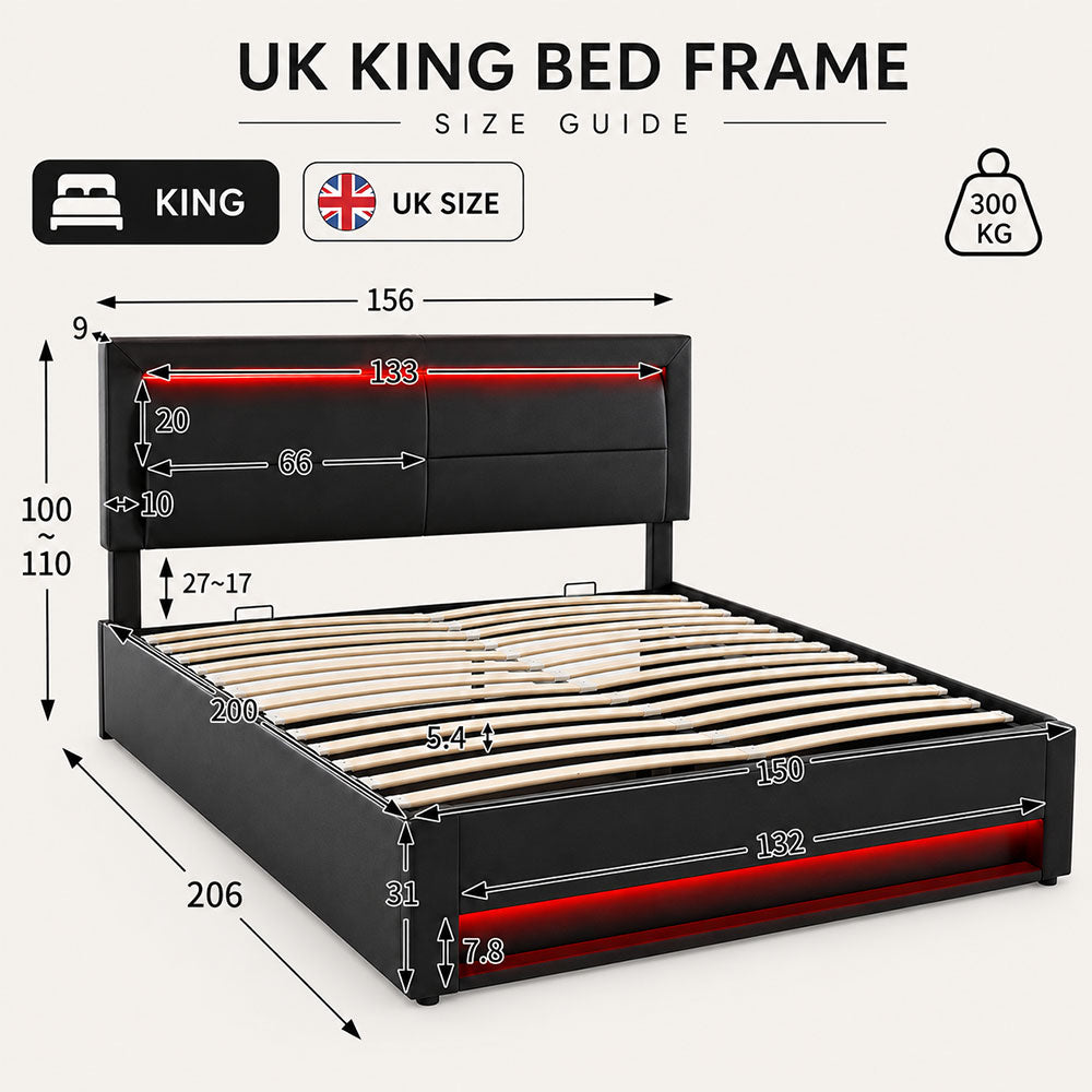 Audreamy Alba Ottoman Bed Black PU