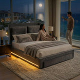 Audreamy Camden Ottoman Bed Grey Velvet
