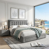 Audreamy Everley Ottoman Bed Grey Velvet