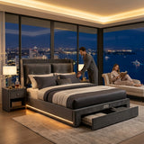 Audreamy Camden Ottoman Bed Grey Velvet