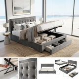 Audreamy Everley Ottoman Bed Grey Velvet