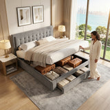 Audreamy Everley Ottoman Bed Grey Velvet