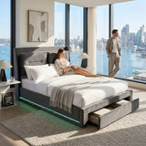 Audreamy Camden Ottoman Bed Grey Velvet