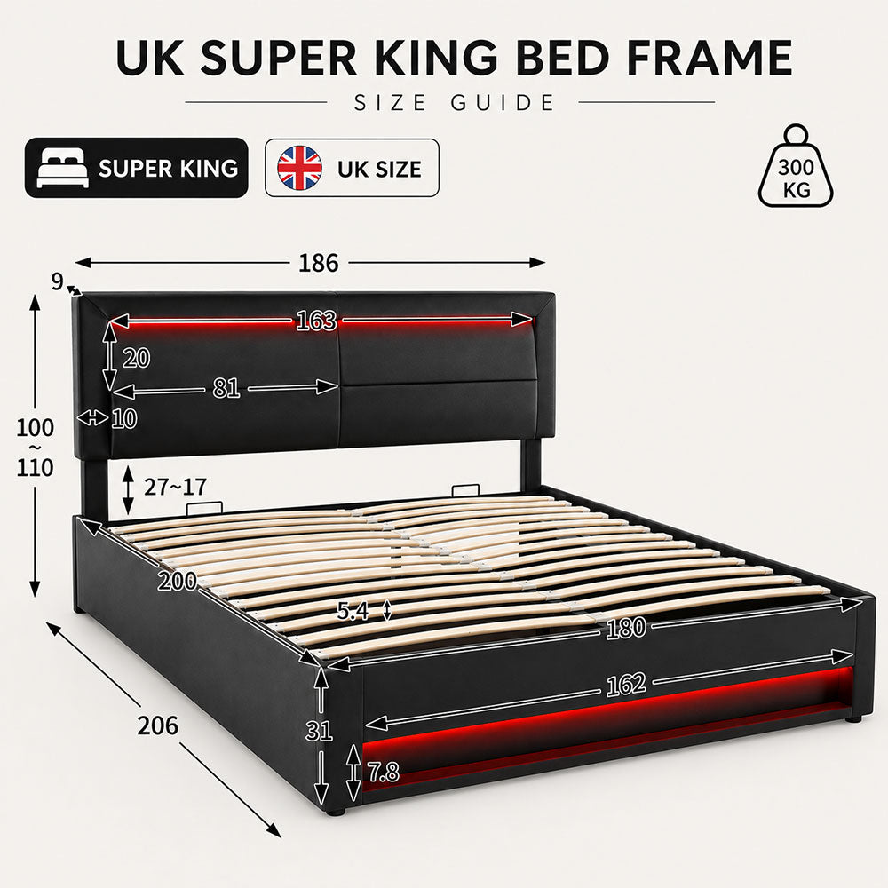 Audreamy Alba Ottoman Bed Black PU
