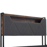 Audreamy Timeless Storage Bed Frame with Storage Drawers Grey Linen