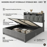 Audreamy Vega Ottoman Bed Frame Grey Velvet