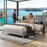 Audreamy Aria Bed Frame Grey Linen
