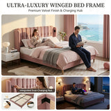 Audreamy Aria Bed Frame Pink Velvet