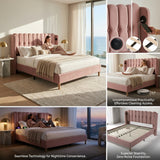Audreamy Aria Bed Frame Pink Velvet