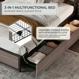 Audreamy Metal Bed Multifunctional bed Grey