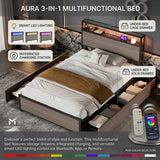 Audreamy Metal Bed Multifunctional bed Grey